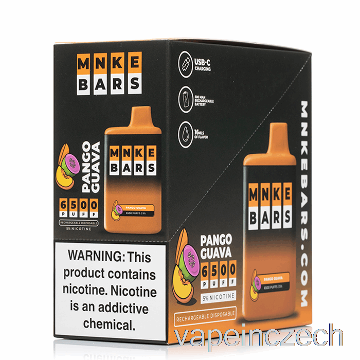 Mnke Bars 6500 Jednorázové (5-balení) Vape Bez Nikotinu
